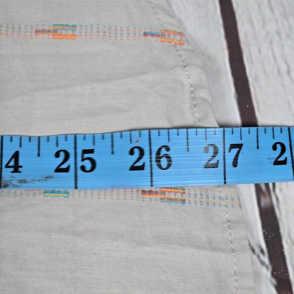 Katin Zenith Short Sleeve Tan Button Down Multi Color Jacquard stripe Shirt S - Picture 8 of 8